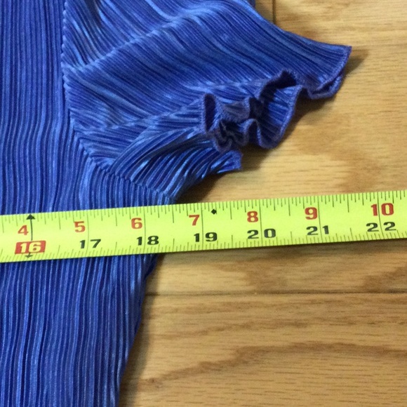 10 Connected Apparel periwinkle blue pleat ruffle dress - Picture 10 of 16